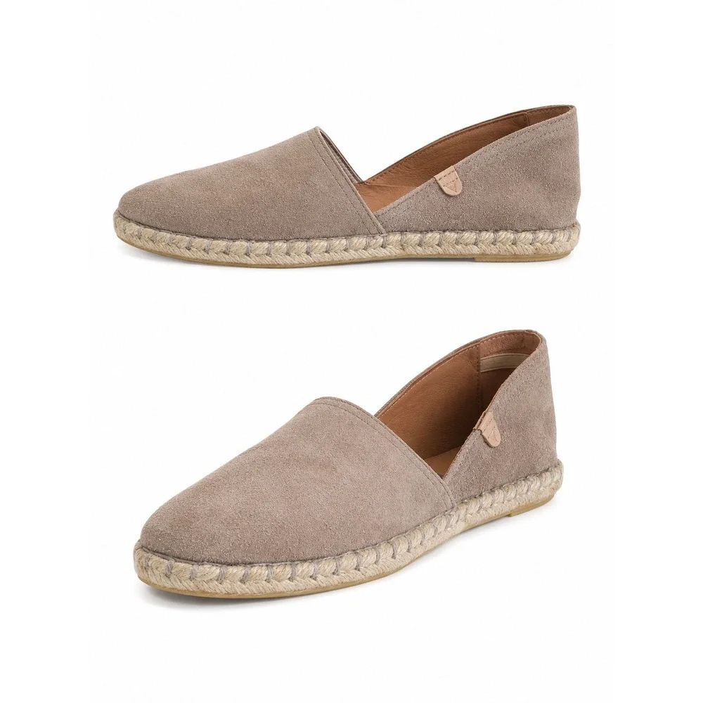 Verbenas Carmen Women's EU 40 Taupe Suede Espadrille Flats Mediterranean